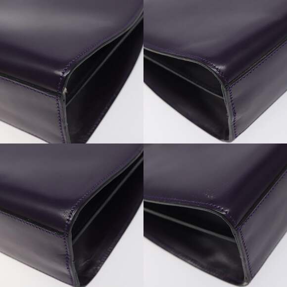 CELINE Hand Bag Leather Purple Gold - Picture 10 of 13